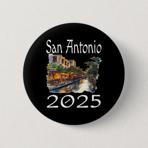 Bóton Redondo 5.08cm San Antonio 2025 Combinação De Férias Familiares G