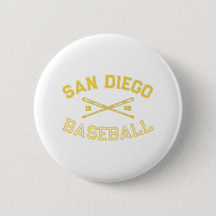 Bóton Redondo 5.08cm San Diego California Baseball Fan Retro Vi