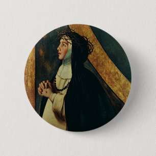 Bóton Redondo 5.08cm Santa Catarina de Siena por Juan Bautista
