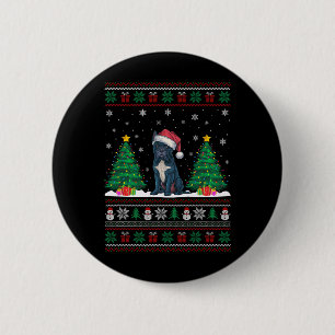 Bóton Redondo 5.08cm Santa Hat Cane Corso Cão De Natal Luzes Ugl