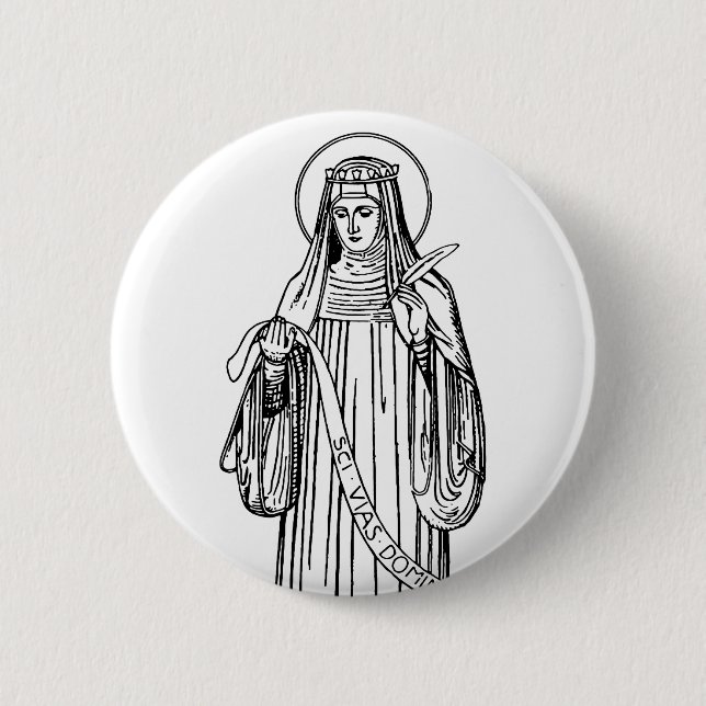 Bóton Redondo 5.08cm Santa Hildegarda de Bingen Mística Medieval (Frente)