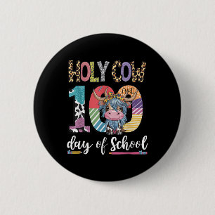 Bóton Redondo 5.08cm Santa Vaca 100 Dias De Escola 100º Dia De Teac Mai