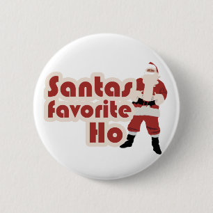 Bóton Redondo 5.08cm Santas Favoritas Ho Engraçado Natal