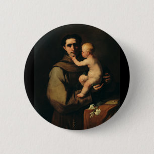 Bóton Redondo 5.08cm Santo Antônio de Pádua por Luca Giordano