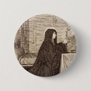 Bóton Redondo 5.08cm Santo Scholastica Patroness da escola