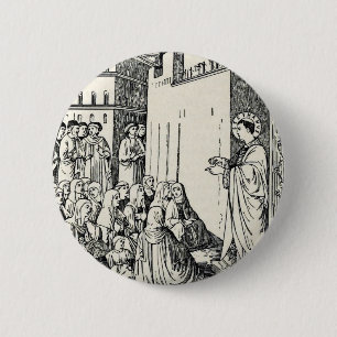 Bóton Redondo 5.08cm São Estêvão o Protomártir Iconografia de Belas Art