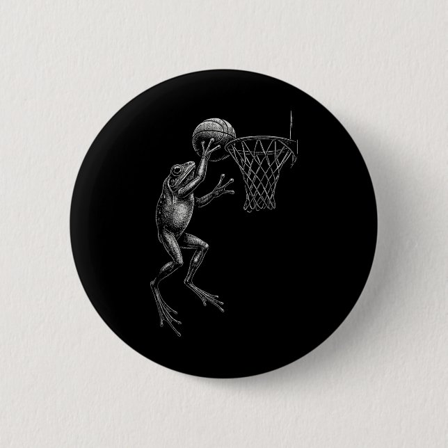 Bóton Redondo 5.08cm Sapo de basquete engraçado (Frente)