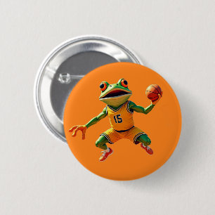 Bóton Redondo 5.08cm Sapo de Basquetebol botão laranja