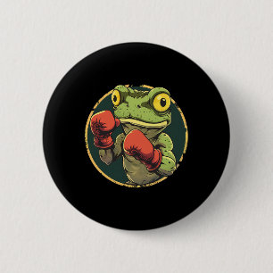 Bóton Redondo 5.08cm Sapo de Boxe com Luvas de Boxe Kickboxing Engraçad
