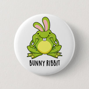 Bóton Redondo 5.08cm Sapo de coelho cotovelo cotovelo Bunny Ribbit