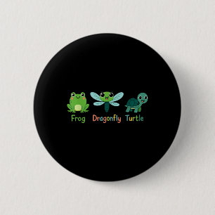 Bóton Redondo 5.08cm Sapo Dragonfly Turtle Humor Sutil Política _1