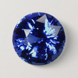Bóton Redondo 5.08cm Sapphire Dark Blue Gemstone setembro Birthstone