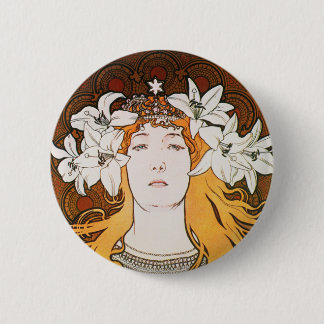 Bóton Redondo 5.08cm Sarah Bernhardt, Mucha