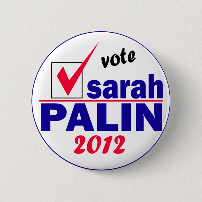 Bóton Redondo 5.08cm Sarah Palin (Frente)
