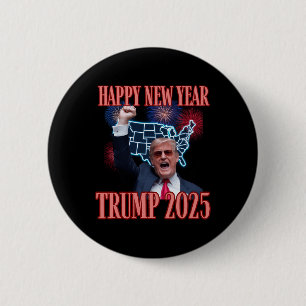 Bóton Redondo 5.08cm Sarcastic Trump Feliz ano novo 2025 47º Presidente