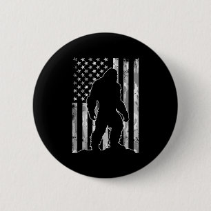 Bóton Redondo 5.08cm Sasquatch Usa Flag Patriótico Bigfoot Em 4 De Julh