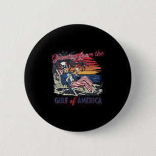 Bóton Redondo 5.08cm Saudações Do Golfo Da América Americana Trump Patr