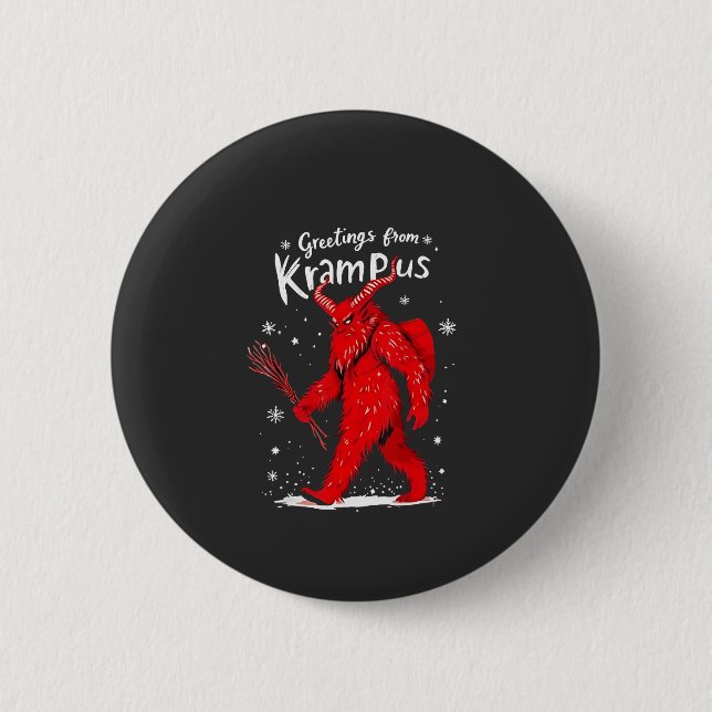 Bóton Redondo 5.08cm Saudações do Natal de Krampus Xmas (Frente)