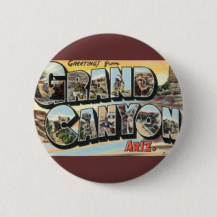 Bóton Redondo 5.08cm Saudações Viagens vintage da Arizona Grand Canyo