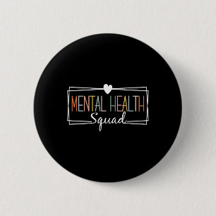 Bóton Redondo 5.08cm Saúde Esquadrão Cérebro Doença Mental Sensibilizaç