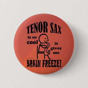 Bóton Redondo 5.08cm Sax de Tenor, Congelamento Cerebral