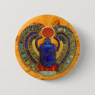 Bóton Redondo 5.08cm Scarab Sagrado do Egito Antigo