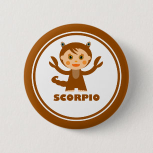 Bóton Redondo 5.08cm Scorpio é o meu Sinal Zodíaco