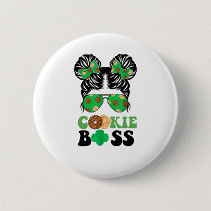 Bóton Redondo 5.08cm Scout Cookie Boss Meninas Kidlife Messy Bun Sungla