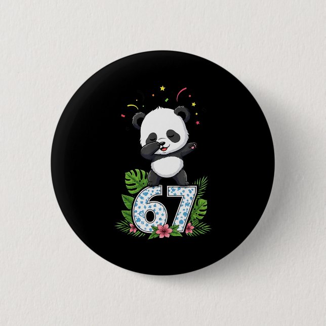 Bóton Redondo 5.08cm Seis Sete Meme Dabbing Bebê Panda 67 Engraçado Gen (Frente)