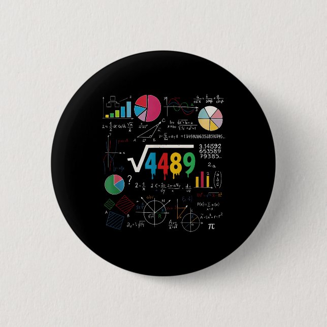 Bóton Redondo 5.08cm Seis Sete Professor de Matemática 67 Meme Raiz Qua (Frente)