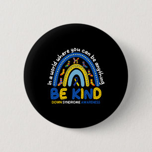 Bóton Redondo 5.08cm Seja Gentil Mundo Arco-íris Conscientização sobre 