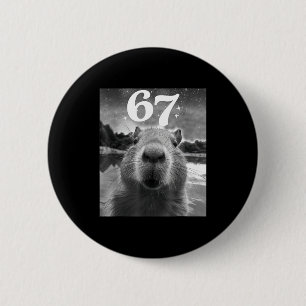 Bóton Redondo 5.08cm Selfie de Capivara Com 67 Meme Capy Gráfico Para H