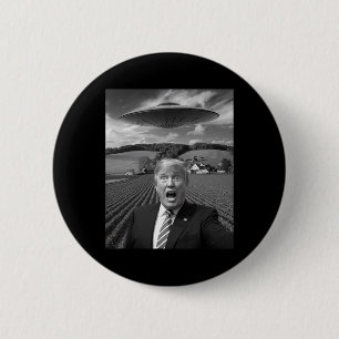 Bóton Redondo 5.08cm Selfie de Trump com Alien Ufo Presentes Divertidos
