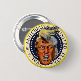 Bóton Redondo 5.08cm Selo Anti Presidente Trump do Anti Cristo
