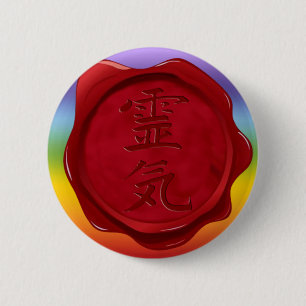 Bóton Redondo 5.08cm selo da cera - REIKI chakren cores