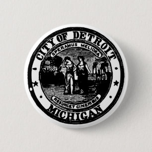 Bóton Redondo 5.08cm Selo de Detroit