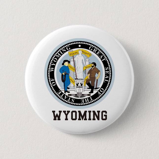 Bóton Redondo 5.08cm Selo de Wyoming (Frente)