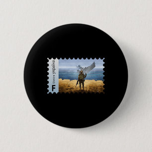 Bóton Redondo 5.08cm Selo Postal Vintage Ucrânia Bandeira Orgulho Dia d