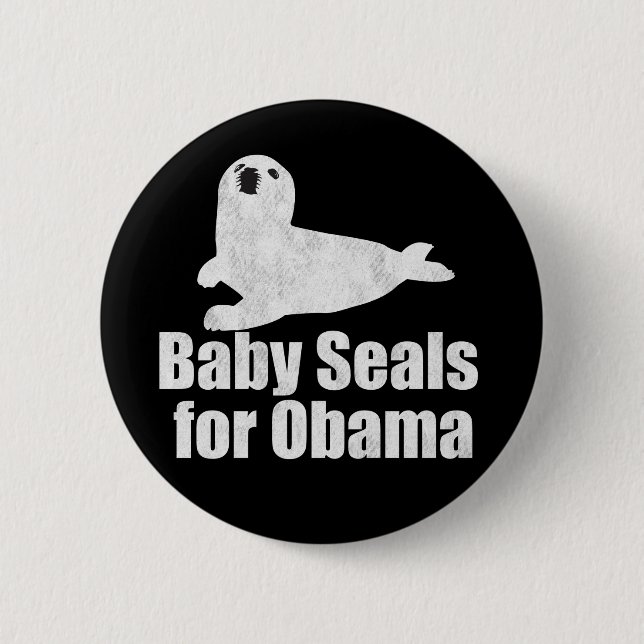 Bóton Redondo 5.08cm Selos de bebê para Obama (Frente)