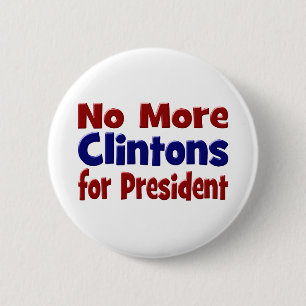 Bóton Redondo 5.08cm Sem mais clintons para o presidente vermelho e azu