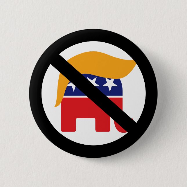 Bóton Redondo 5.08cm Sem Trump Anti-GOP Elefante Republicano (Frente)