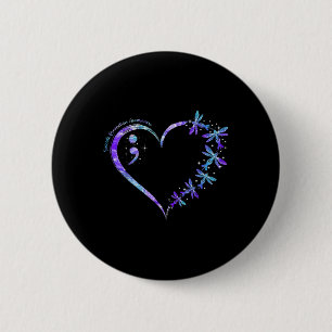 Bóton Redondo 5.08cm Semicolão Cardíaco Semana de Sensibilização para a