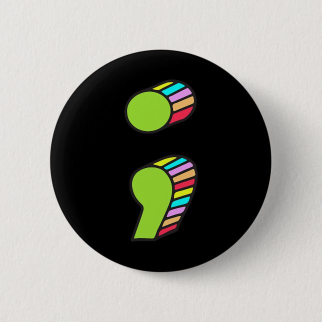 Bóton Redondo 5.08cm Semicolon T (Frente)