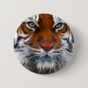Bóton Redondo 5.08cm Senhor das selvas indianas, o tigre de Bengal real