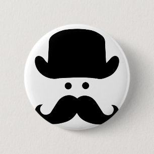 Bóton Redondo 5.08cm Senhor Moustache