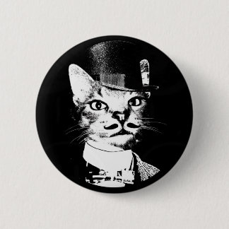 Bóton Redondo 5.08cm Senhor Oswin Gato Botão