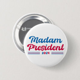Bóton Redondo 5.08cm Senhora Presidente Kamala Harris Eleição Tipográfi