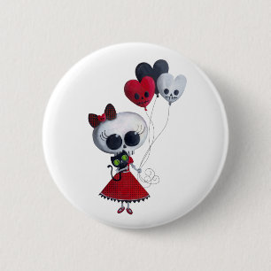 Bóton Redondo 5.08cm Senhorita pequena Morte Namorados Menina