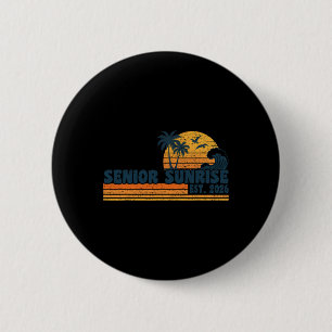 Bóton Redondo 5.08cm Senior Sunrise 2026 Graduação Cool Retro Ensino Mé