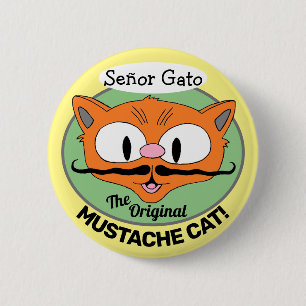 Bóton Redondo 5.08cm Señor Gato o Gato Bigode Original Desenho gato!